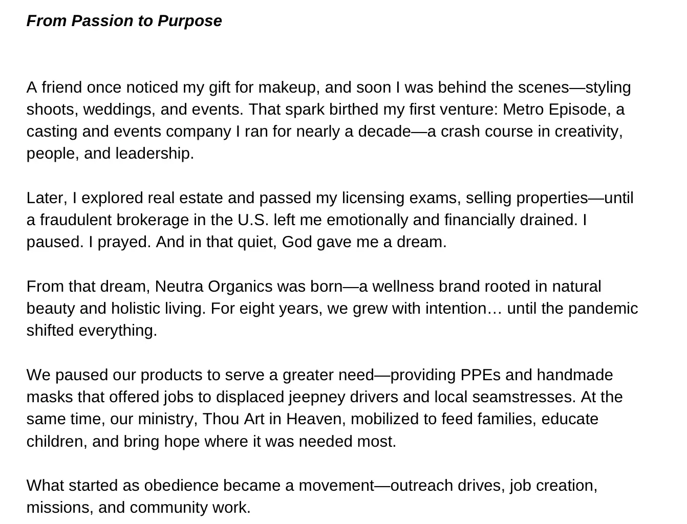 From Passion To Purpose