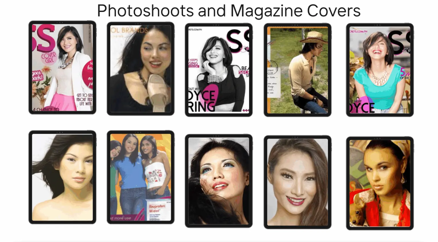 Photoshoots and Magazine Covers