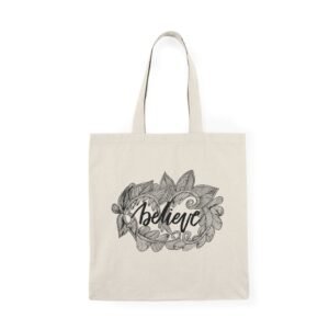 Abc's of Knowing Jesus Collection -Believe Natural Tote Bag, Eco-Friendly Shopper, Inspirational Gift, Boho Bag, Sustainable Style, Perfect for Everyday Use