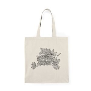 Natural Tote Bag - Eco-Friendly, Reusable, Gift for Her, Floral Design, Perfect for Shopping or Beach